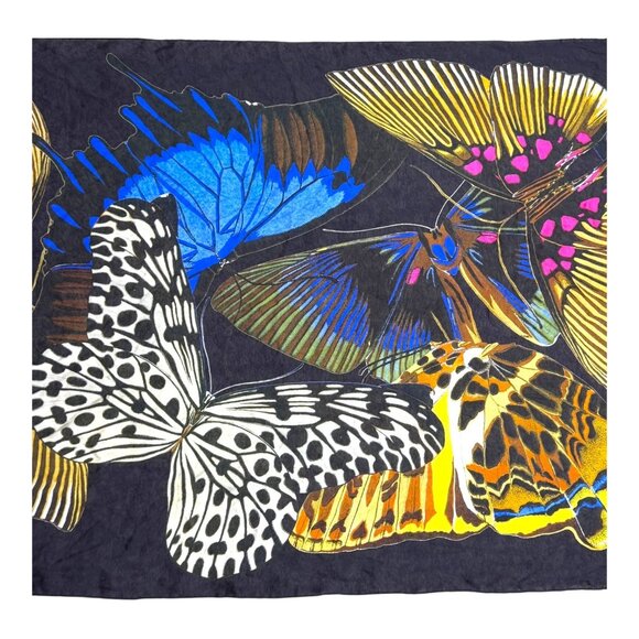 Roberto Cavalli Silk Butterfly Moth Print Luxury Scarf Wrap Elegant Designer - Picture 4 of 7